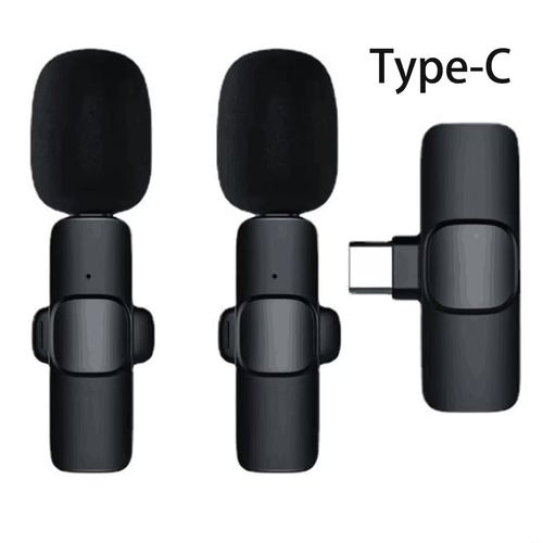 LENTIVEN Wireless Mikrofon dengan Clip on Wireless microphone Mikrofon