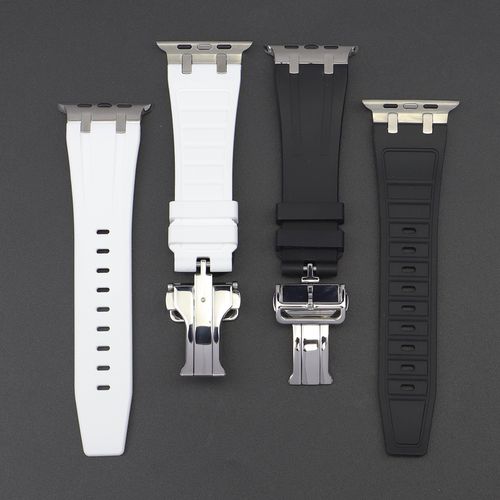 NEW AP Thick Silicone Band With Titanium Adapter For Apple Watch