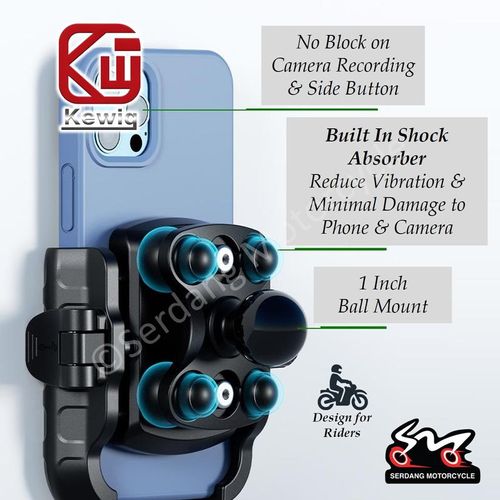 KEWIG M8SP Phone Holder Motorcycle Handphone Bracket Bike Pemegang Telefon Bimbit Basikal Shock Absorption Anti Theft