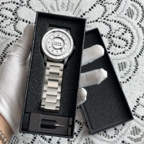 SABR Tech-Inspired Arabic Numerals Magnetic Bead Hands with Markers Customizable Mirrorless Black Tech Men's Watch