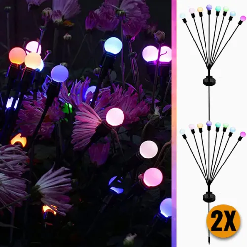 Solar Firefly Lights Outdoor Waterproof LED Garden Lawn Lights Atmospheric Decorative Ground Plug Lights