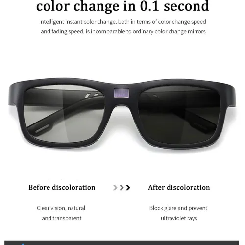 Smart light-sensitive color-changing polarized sunglasses
