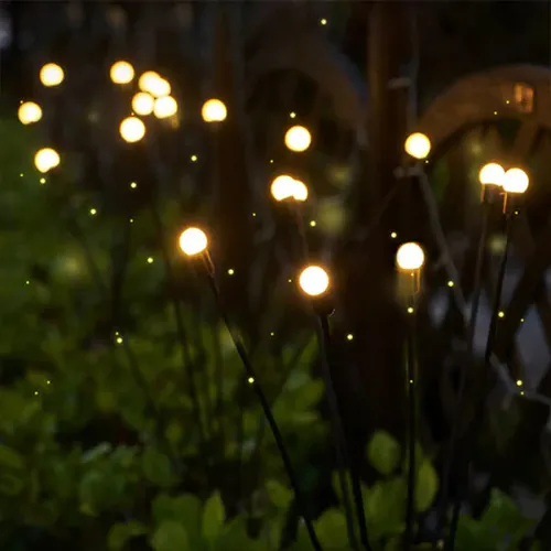 Solar Firefly Lights Outdoor Waterproof LED Garden Lawn Lights Atmospheric Decorative Ground Plug Lights