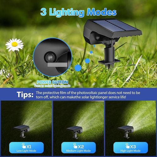 Kaxiida Solar Lights Outdoor Waterproof IP68, 56 LED 3 Lighting Modes Solar Powered Spot Light for Garden