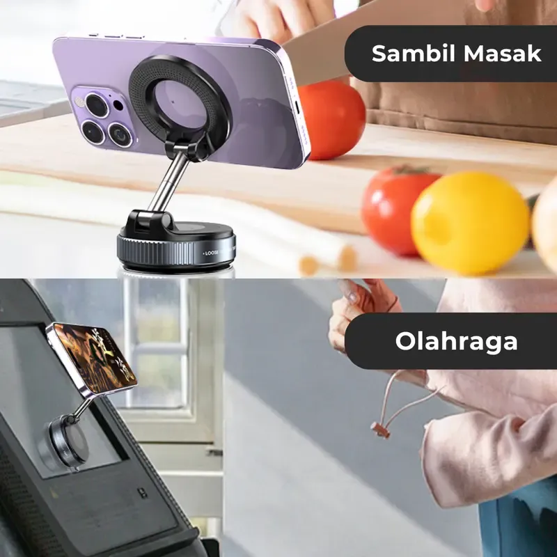 Phone Holder Vacuum Suction Bracket Magnetic High Adsorption Dudukan Stand Handphone Tempel Dinding Mej