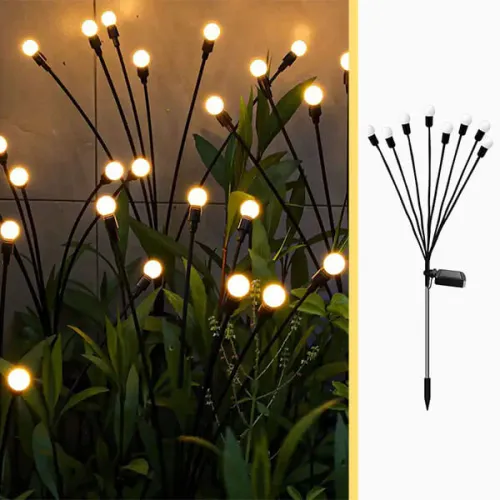 Solar Firefly Lights Outdoor Waterproof LED Garden Lawn Lights Atmospheric Decorative Ground Plug Lights