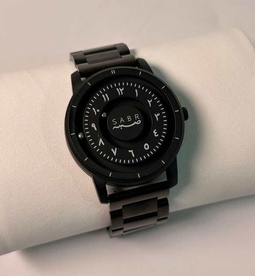 SABR Tech-Inspired Arabic Numerals Magnetic Bead Hands with Markers Customizable Mirrorless Black Tech Men's Watch