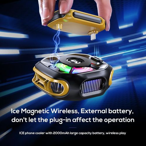 Magnetic phone cooler with semiconductor cooling technology for gaming, battery-powered, wireless, no plug required
