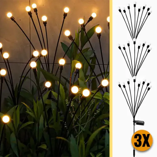Solar Firefly Lights Outdoor Waterproof LED Garden Lawn Lights Atmospheric Decorative Ground Plug Lights
