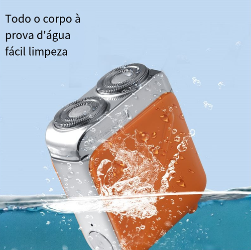 Mini barbeador elétrico cabeça dupla lavável portátil pequeno barbeador cabeça flutuante barbeador