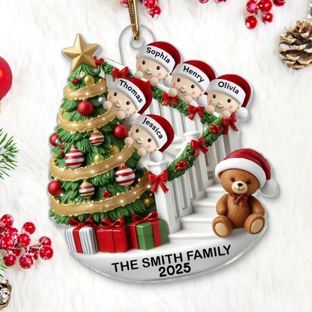 Personalized Family Christmas Ornament – Customizable with Names, Year