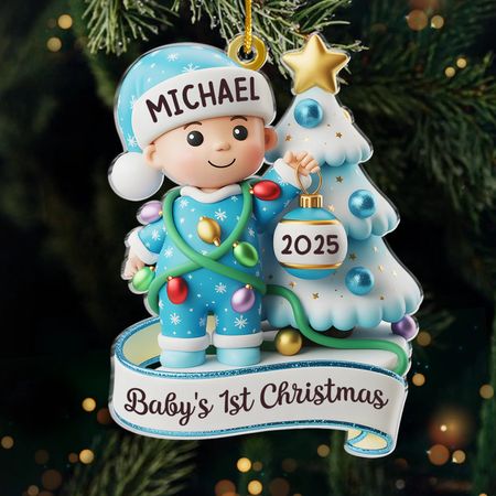 Custom Baby's First Christmas Ornament – Personalized Name