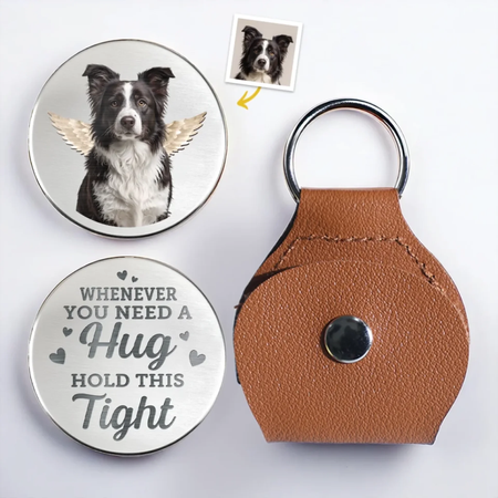 Personalized Pet Memorial Keychain with Custom Pet Photo & Angel Wings