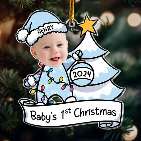 Personalized Baby's First Christmas Ornament – Custom Photo & Name