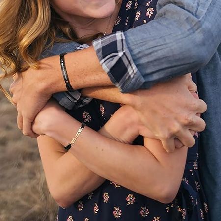 Personalized Couple Bracelets – Custom Engraved Matching Bracelets for Him & Her – Adjustable Braided Cord with Name or Message