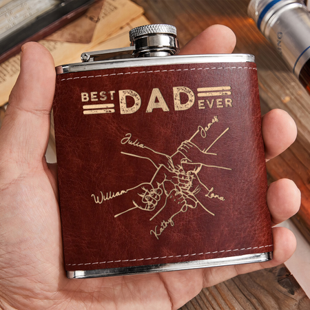 Best Dad Ever Personalized Flask – Father's Day Gift