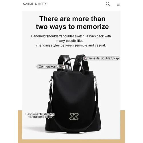Black Anti-Theft Large Capacity Oxford Shoulder Bag