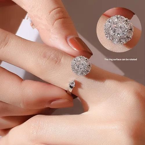 Spinning Starlight Ring for Women – Trendy Adjustable Open Ring with Rotating Design and Unique Style Inspired by Influencers