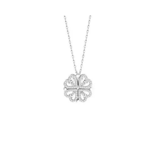 Lucky four-leaf clover necklace for women light luxury niche personality versatile clavicle chain a multi-wear love pendant