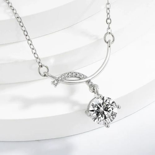 Elegant 925 Sterling Silver Twist Design Pendant Necklace – Minimalist Light Luxury Jewelry for Women