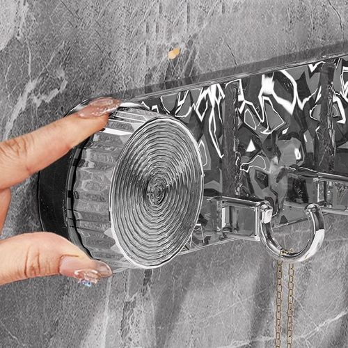 New Punch-Free Plastic Suction Cup Bathroom Wall Storage Hook Shelf Long Row Five Consecutive Rows Traceless Sticky Hooks Coat