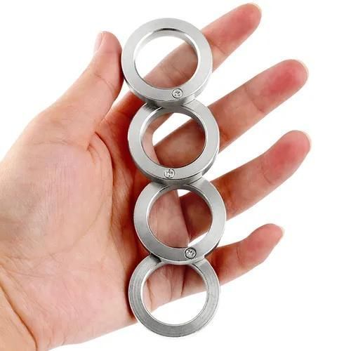 Ring self-defense tool portable foldable self-defense ring four-ring emergency survival window-breaking four-finger ring