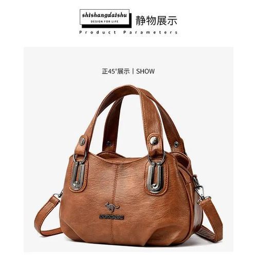 New Women's Large-Capacity Handbag – Soft Leather Shell Bag with Top Handle, Shoulder, and Crossbody Options
