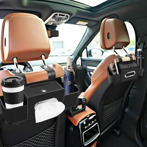 Multifunctional car seat back storage box