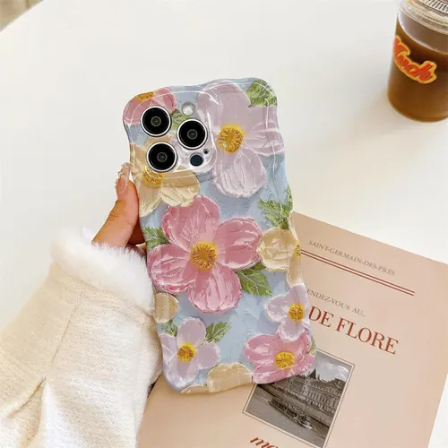 iPhone 16 Colorful Retro Oil Painting Print, Purely Designed Silicone Phone Case with Camera Protection(iPhone 16)