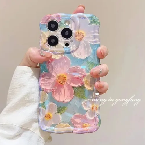 iPhone 16 Colorful Retro Oil Painting Print, Purely Designed Silicone Phone Case with Camera Protection(iPhone 16)
