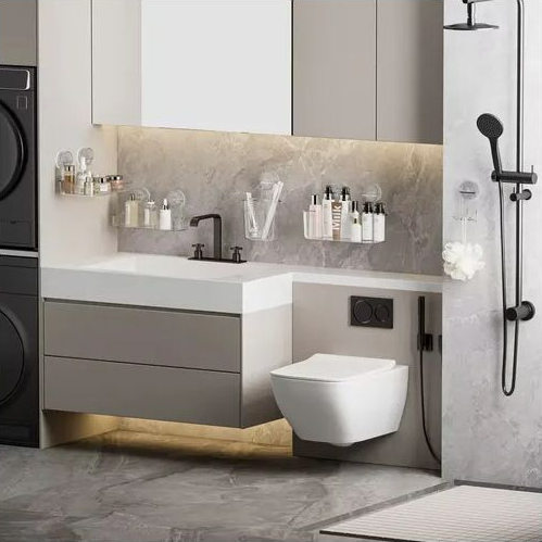 Bathroom Suction Shelf – No Drilling Needed, Tidy Up Your Space!