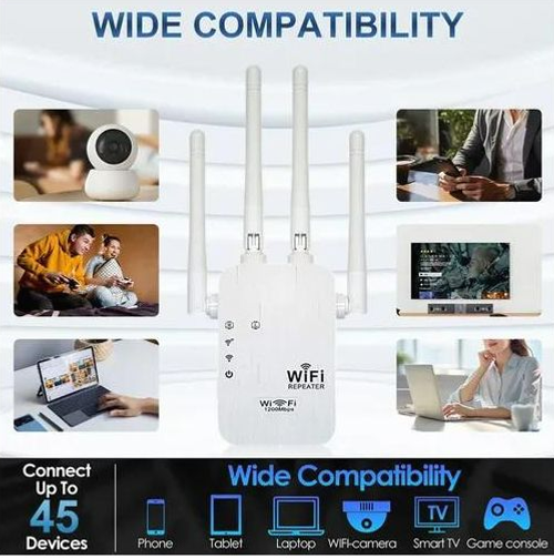 WiFi Repeater 2025 - Dual Band 2.4GHz.5GHz, 300Mbps, White