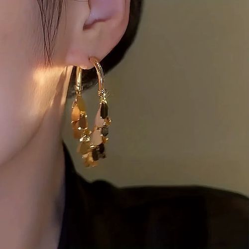 Fahion Long Tassel Dangle Earrings Bohemian Sparkly Fringe Geometric Bar Formal Gold Drop Earrings for Women Charms Boho Holiday Ear Jewelry