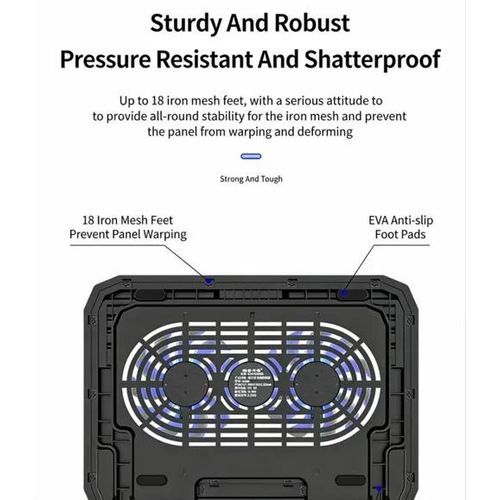 Cooler Ice Master N106 Laptop Cooler Dual Fan Metal Mesh Cooling Stand for Gaming Laptop