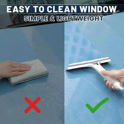 3-in-1 Window Cleaning Squeegee with Built-in Spray Bottle - White