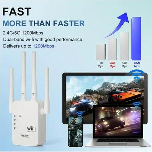 WiFi Repeater 2025 - Dual Band 2.4GHz.5GHz, 300Mbps, White