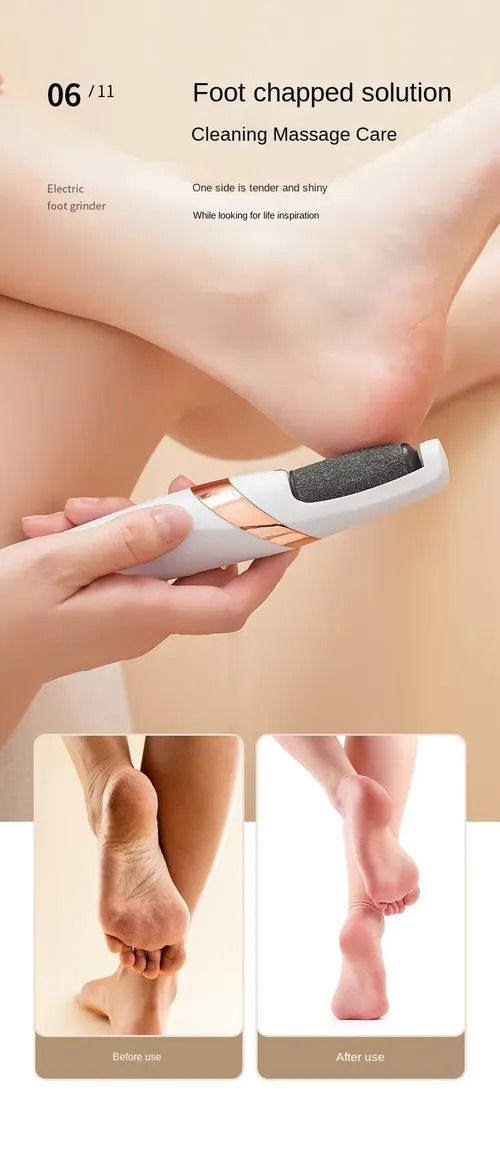 Electric Foot File - White - Compact Design for Smooth Skin