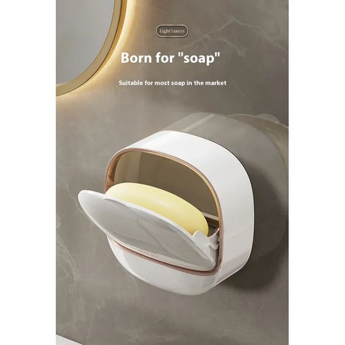 Foldable Soap Rack - 2pcs White & Light Green, Wall-Mounted, Anti-Rust Design, Bathroom Storage
