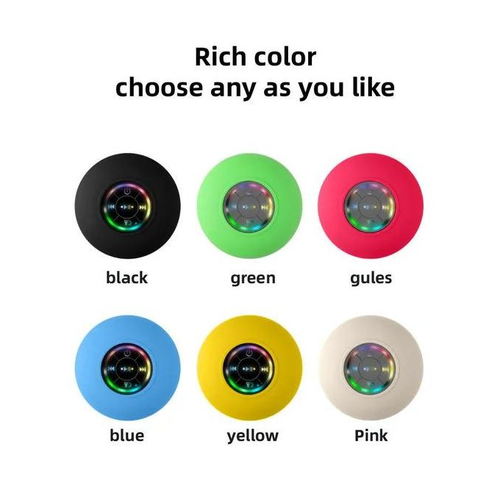 Hot-Selling Mini Waterproof Wireless Bluetooth Speaker - Clear Sound Quality, Suction Cup Fixing, LED Light, IPX4 Waterproof Rating, Supports USB Charging