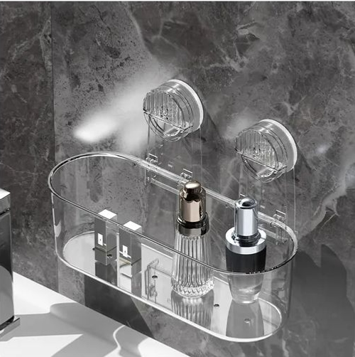 Bathroom Suction Shelf – No Drilling Needed, Tidy Up Your Space!