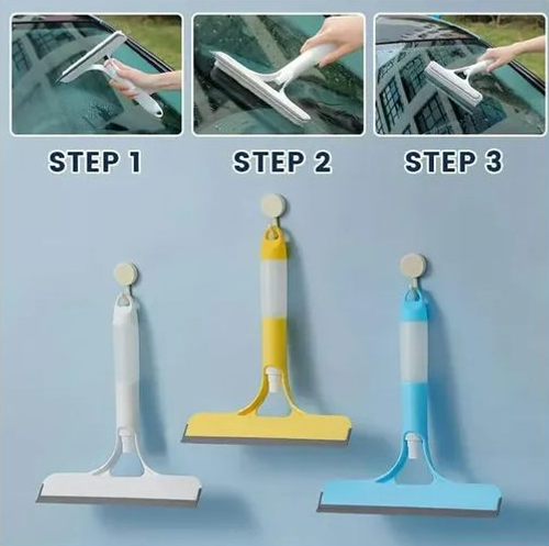 3-in-1 Window Cleaning Squeegee with Built-in Spray Bottle - White