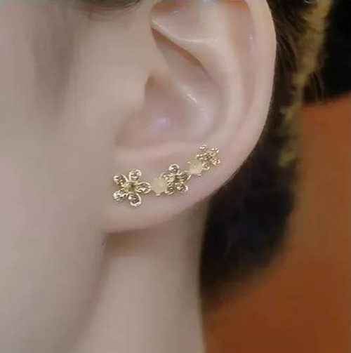 Diamond studded Flower Earrings, Female Niche Design, Exquisite and Versatile Earrings, High-end Earrings Wholesale