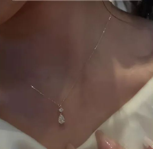 Fahion Gold Waterdrop Zircon Necklace for Girls - Dainty Hypoallergenic Jewelry