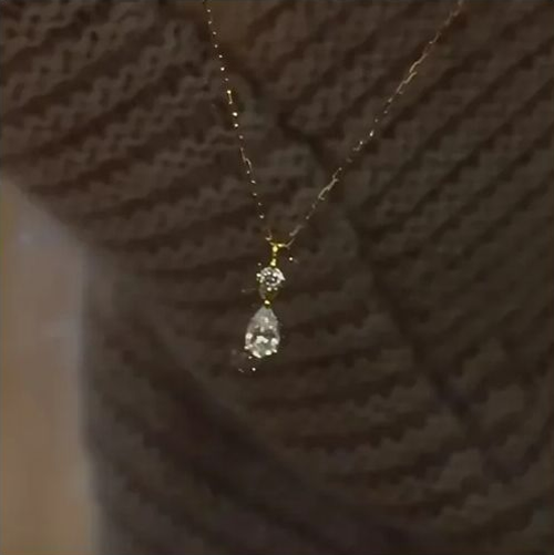 Fahion Gold Waterdrop Zircon Necklace for Girls - Dainty Hypoallergenic Jewelry