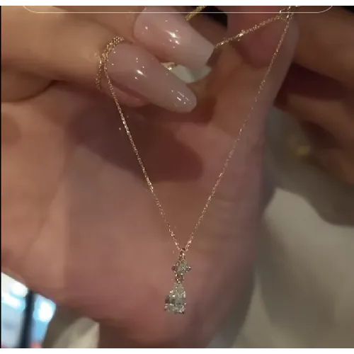 Fahion New Minimalist Waterdrop Zircon Necklace Sparkling Luxury Dainty Chain Trendy Hypoallergenic Collarbone Jewelry