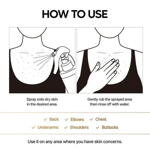Peel Shot Keratin Care Kojic Acid Turmeric Spray 200ml Pore Clearing Exfoliating Formula Skin Repair Scrub