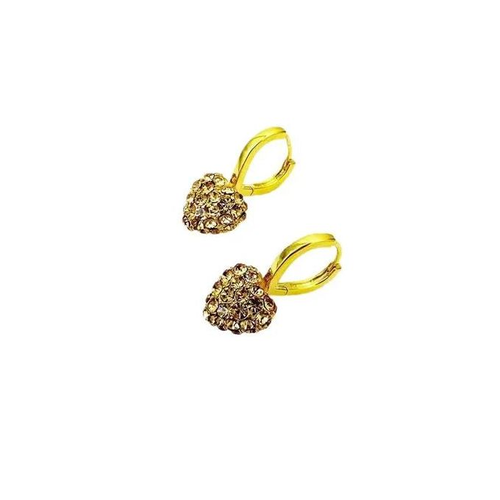 New Design Luxury Women Jewelry Love Heart Ear Buckle Zircon Initial Brass Stud Earrings