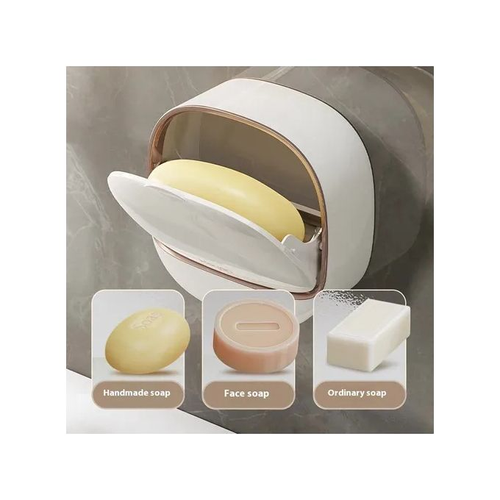 Foldable Soap Rack - 2pcs White & Light Green, Wall-Mounted, Anti-Rust Design, Bathroom Storage