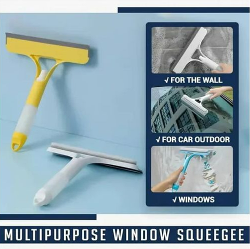 3-in-1 Window Cleaning Squeegee with Built-in Spray Bottle - White