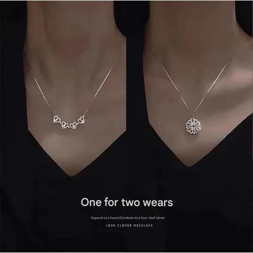 Lucky four-leaf clover necklace for women light luxury niche personality versatile clavicle chain a multi-wear love pendant